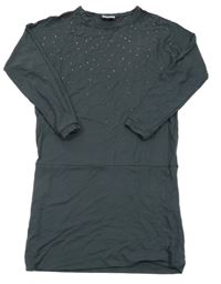 Tmavošedé šaty s plíšky Yigga