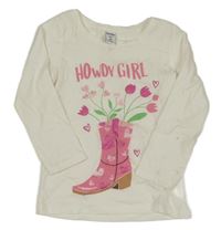 Smetanové triko s nápisem a botou Dopodopo