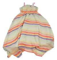 Smetanovo-barevné pruhované šifonové šaty H&M