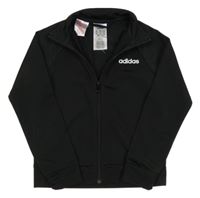 Černá sportovní funkční propínací mikina s logem Adidas
