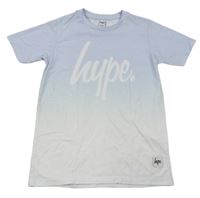 Světlemodro-bílé tričko s logem Hype