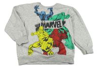 Šedá melírovaná mikina se superhrdiny MARVEL