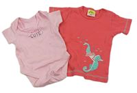 2set - světlerůžové body s nápisem + růžové body s mořskou pannou 