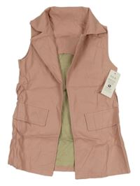 Nové - Růžová koženková vesta 