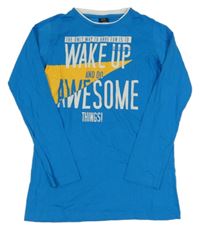 Modro-žluté triko s nápisy Dognose