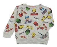 Světlešedá mikina se superhrdiny Marvel