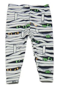 Bílo-černé pruhované zateplené legíny - Mumie Shein