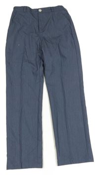 Šedomodré společenské kalhoty  