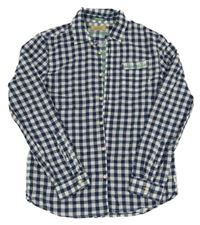 Tmavomodro-bílá kostkovaná košile 