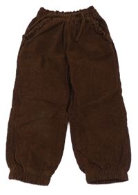 Hnědé podšité cuff manšestráky Topolino