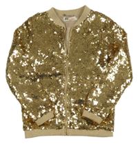 Zlatý třpytivý bomber s flitry H&M