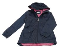 Tmavomodrá šusťáková jarní parka s kapucí Bluezoo
