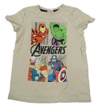 Béžové tričko se superhrdiny Marvel