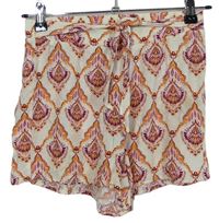 Dámské bílo-oranžovo-růžové vzorované sukňové kraťasy zn. Primark