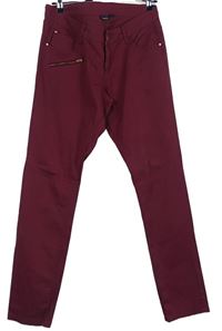 Dámské karmínové skinny elastické rifle Esmara 