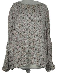Dámská hnědo-růžová vzorovaná halenka Gerry Weber 