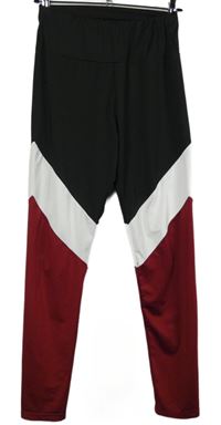 Dámské černo-vínovo-bílé sportovní legíny 