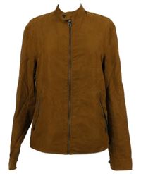 Pánská hnědá semišová jarní bunda Zara 