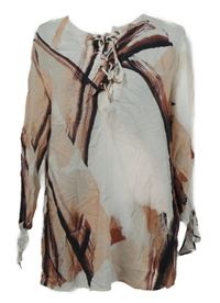 Dámská bílo-růžová vzorovaná halenka se šněrováním Talk About 