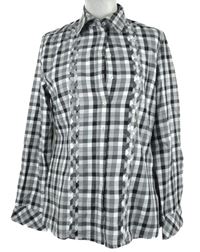 Dámská šedo-černo-bílá kostkovaná halenka S. Oliver 