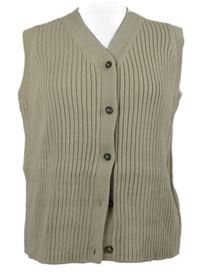 Dámská béžová žebrovaná svetrová vesta Dunnes 