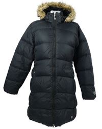 Dámský tmavomodrý šusťákový péřový prošívaný zimní kabát s kapucí Mountain Hard Wear