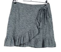 Dámská modrošedo-bílá vzorovaná sukně s volánem Shein 