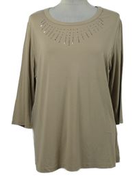 Dámské béžové triko s kamínky Bexley´s 