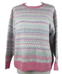 Dámský šedo-růžový vzorovaný svetr Country Rose 