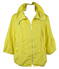 Dámská žlutá šusťáková bunda s límcem 