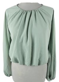 Dámská světlezelená crop halenka H&M