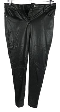 Dámské černé koženkové skinny kalhoty Next 