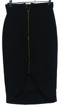 Dámská černá žebrovaná midi sukně Miss Selfridge vel. 32