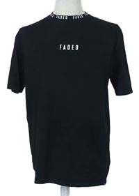 Pánské černé tričko s logem Faded 