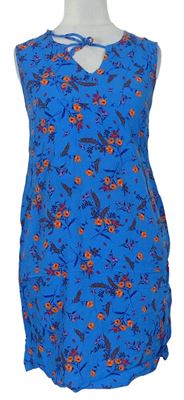 Dámské modré kytičkované šaty Papaya 