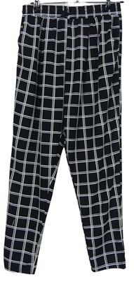Dámské černo-bílé kostkované teplákové kalhoty 