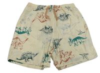 Smetanové plátěné kraťasy s dinosaury zn. TU