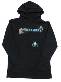 Černá mikina s Minecraft a kapucí