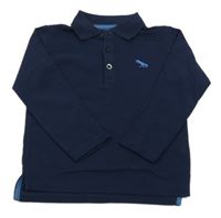 Tmavomodré polo triko s výšivkou Blue seven