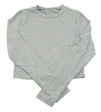 Světlešedé melírované crop triko 