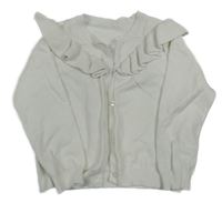 Bílý propínací svetr s volánkem Matalan