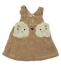 Hnědé huňaté šaty s čumáčkem Studio