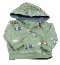 Zelená mikina s raketami a kapucí Manor