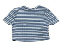 Modro-bílé pruhované crop tričko Primark
