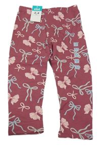 Nové - vínovo-vzorované legíny s mašličkami Matalan