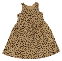 Béžovo-hnědo-černé bavlněné vzorované šaty H&M