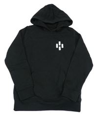 Černá mikina s kapucí a potiskem