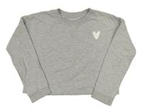 Šedá crop mikina se srdíčkem H&M
