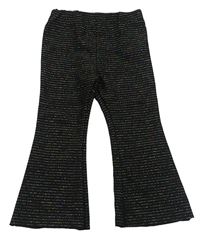 Černo-pruhované třpytivé flare kalhoty River Island