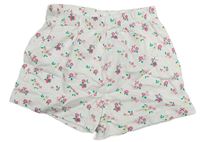 Bílé květované bavlněné kraťasy zn. Primark